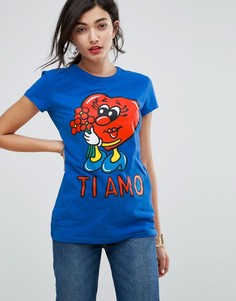 Футболка с принтом Ti Amo Love Moschino - Синий