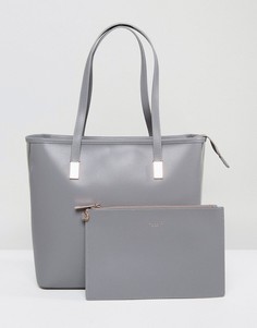 Кожаная сумка-шоппер Ted Baker - Серый
