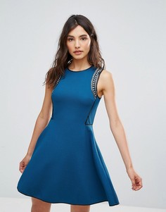 Короткое приталенное платье Oeuvre - Синий