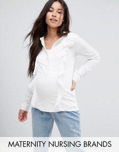 Рубашка с оборками Mamalicious - Белый Mama.Licious