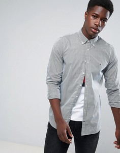 Облегающая зеленая рубашка в полоску Tommy Hilfiger - Зеленый