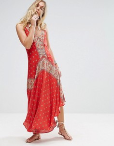 Платье макси с принтом Free People Faithfully Yours - Красный