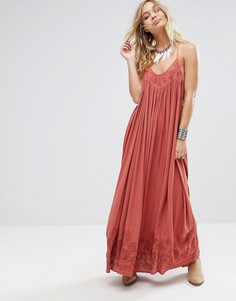 Платье макси с вышивкой Free People Elaine - Оранжевый