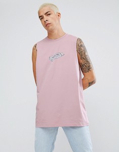 Оверсайз-футболка без рукавов с принтом ASOS - Фиолетовый