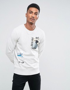 Свитшот с накладкой с принтом Jack &amp; Jones Originals - Серый