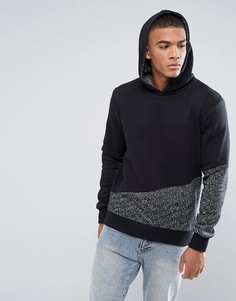 Худи со вставками и контрастной отделкой на капюшоне Jack &amp; Jones Core - Черный