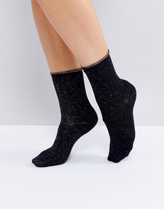Блестящие носки Selected - Черный