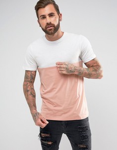 Розовая футболка в стиле колор блок New Look - Розовый