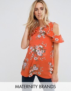 Топ свободного покроя с открытыми плечами New Look Maternity - Оранжевый