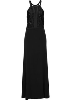 Вечернее платье с кружевом и пайетками (черный) Bonprix