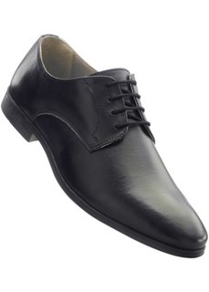 Кожаные туфли на шнуровке (черный) Bonprix