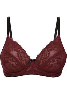 Кружевной бюстгальтер на косточках, чашка B (бордовый/черный) Bonprix