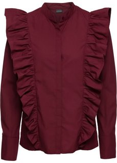 Блузка с воланами (кленово-красный) Bonprix