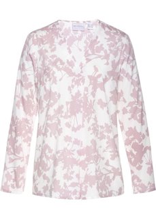 Удлиненная блузка (кремовый/матовый розовый с рисунком) Bonprix