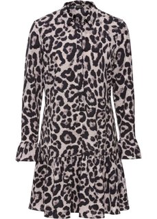 Платье с леопардовым принтом (серый с рисунком) Bonprix