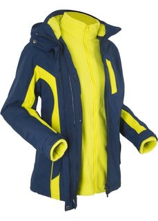 Функциональная куртка 3 в 1 (темно-синий/зеленый лайм) Bonprix