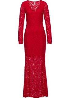 Платье с кружевной отделкой (красный) Bonprix