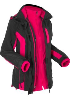 Функциональная куртка 3 в 1 (черный/розово-красный) Bonprix