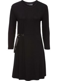 Трикотажное платье с пряжкой (черный) Bonprix