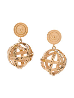 Logo Ball Swing Earrings Chanel Vintage