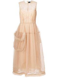 faux fur embellished pocket dress Simone Rocha