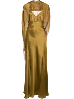 fringed asymmetric draped gown Gabriela Hearst