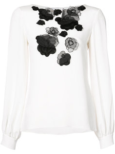 floral embroidered blouse Oscar de la Renta