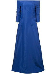 off shoulder flared gown Oscar de la Renta