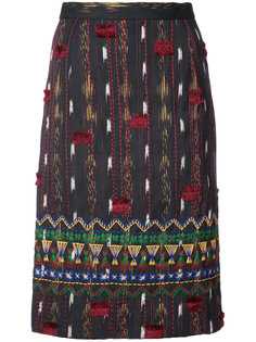 embroidered straight skirt Oscar de la Renta