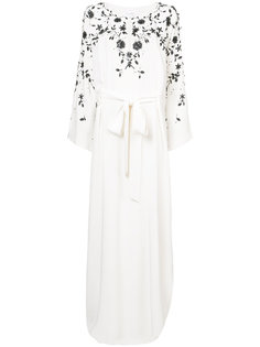 floral embroidered kaftan with slip Oscar de la Renta