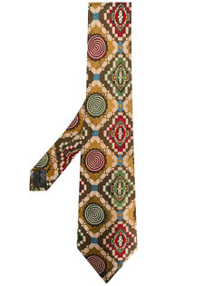 geometric embroidered tie Versace Vintage
