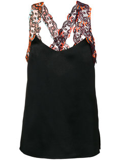 Baroque lace-trimmed top Versace