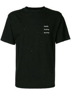 футболка с принтом и рваными деталями Satisfy