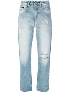 состаренные укороченные джинсы  Ck Jeans