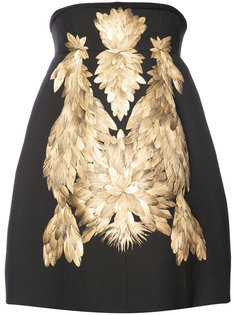 gold-tone appliqué structured dress Vera Wang