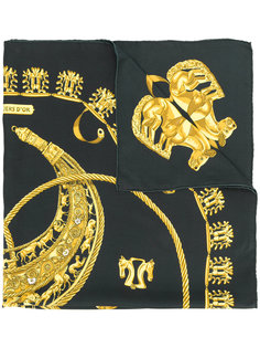 Les Cavaliers Dor print scarf Hermès Vintage