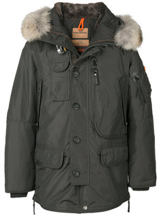 пуховик с капюшоном с меховой оторочкой Parajumpers