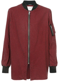 plaid check long bomber R13