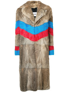 свободное пальто в полоску  MSGM