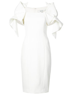 geometric sleeve fitted dress Badgley Mischka