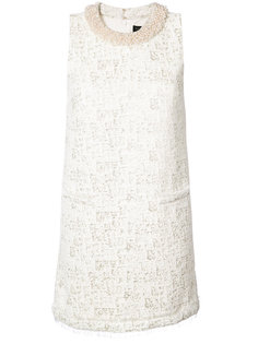 faux pearl collar metallic print dress Rachel Zoe