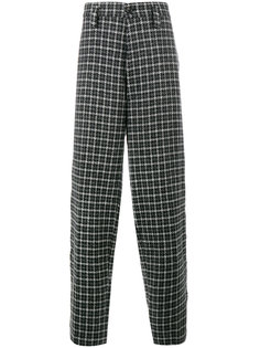 Wool Checked Wide Leg Trousers Marni