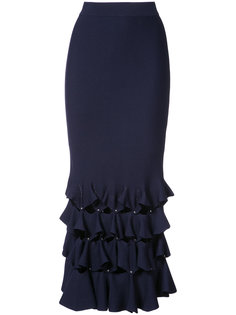 off shoulder ruffled midi dress Jonathan Simkhai