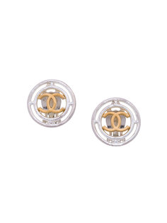 CC Cutout Round Earrings Chanel Vintage