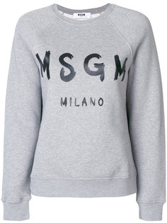 толстовка с принтом с логотипом MSGM