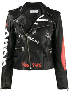 hand painted biker jacket Faith Connexion