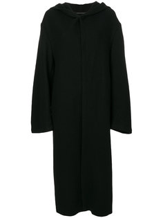 длинное пальто с капюшоном  Yohji Yamamoto