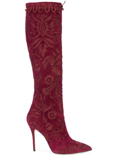 floral knee boots Oscar de la Renta