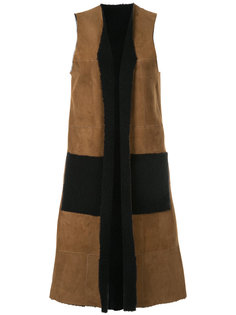 furry trim sleeveless coat  Astraet