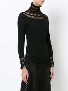 fitted lace embroidered top Issey Miyake